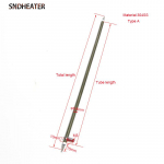 SNDHEATER 2 tk 290/310/330/335/340mm Elektrilise ahju kuumutustoru 6.6mm 110V/220V 300W Sirge stiil &Uuml;mmargune metallplaat 110V kuld