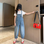T&uuml;drukute traksip&uuml;ksid teksad kevad s&uuml;gis armas laia s&auml;&auml;rega vintage vabaaja denim jumpsuit k&otilde;rge v&ouml;&ouml;kohaga lahtised k&otilde;ikidele riietele sobivad p&uuml;ksid 120 sinine