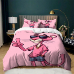 Laste T&uuml;drukute Tekikate Komplekt &Uuml;heinimese 3tk Roosa Panter Saade Voodipesu Komplekt Pehme Kerge Tekikate Padjap&uuml;&uuml;ridega 135x200cm gray