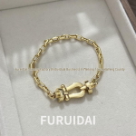 Fred 18k kullatud teemantidega hobuseraua pandlaga k&auml;ev&otilde;ru: T&auml;pne CNC U-kujuline kett meestele, naistele ja paaridele Contact Customer Service for Custom Sizes gray