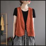 Outer Wear Large Size Vest Naiste suvine &otilde;huke vest varrukateta vest S oranž