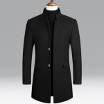Trench-mantel meeste s&uuml;gis-talvine uus &uuml;hev&auml;rviline pikk villane mantel meestele Business Casual tuulejope Meeste riided M must