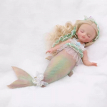 10-tollised t&auml;issilikoonist merineitsi k&auml;sit&ouml;&ouml; reborn-nukk m&auml;nguasi lastele kingituseks, realistlik beebinuku koopia Blue Mermaid