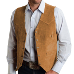 Meeste Vest Kuldne Suede Nahk H&auml;rrasmees &Auml;ri V&ouml;&ouml;tkott Vintage L&auml;&auml;ne Kauboi Tavaline Kitsas &Auml;ribankett Meeste &Uuml;likonna Vest XL kuld