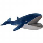 Sinivaal Nukk Pl&uuml;&uuml;sist M&auml;nguasi Pehme Veealune Loom Pl&uuml;&uuml;sist Peluche Suu T&otilde;mblukuga Magamiskaaslane Mees J&otilde;ulukink 45cm sinine