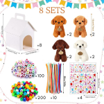 8-24 komplekti DIY Adopt a Puppy peo kingitused Tee oma ise t&auml;idisloom Karu Koer Helmes Lemmikloomade Komplekt Koeramaja Helmed Kaelaehetega