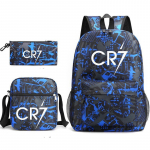 Uus Cr7 Noorte Moodne Seljakott &Otilde;lakott Kogu 3-osaline Komplekt Cristiano ronaldo backpack