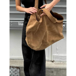 2026 Talvine Unisex Suede-sarnane Kahepoolne Kandekott Pehme Vabaaja T&ouml;&ouml;le Mineja &Otilde;lakott Pruun Brown gray