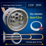 2000W T&auml;isvask Elektriline Veeboileri K&uuml;tteelement 220V Universaalne, Midea Wanhe 93mm x 63mm