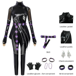 Kpop Demon Hunters Rumi Mira Zoey Cosplay Nahk Kost&uuml;&uuml;m PU Kangaga Anime Pidudeks Mira,Adult XXL black