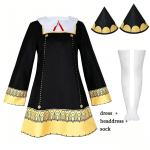 Anime Yor Forger Cosplay Kost&uuml;&uuml;m Anya Kleit &Uuml;likond Halloween Pere J&otilde;ulukleit Maskeraadipidu Rollim&auml;ng Parukas S black