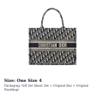 DIOR Keskmine DIOR Book Tote - Kreemikas ja Sinine DIOR Oblique Tikand M1296ZRIW-M928 One Size 4 black