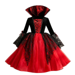 Lapsed T&uuml;drukud Cosplay Gooti Tume Kummitus Pruut N&otilde;id Vampiir Halloweeni Kost&uuml;&uuml;m Punane Must T&uuml;llkleit Parukas Loor Komplektid Koomus v&otilde;i Maiustus 170cm