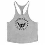 Muscleguys Kulturismi riided Aluss&auml;rk Meeste Puuvillane Fitness Stringer Singlets Vest L hall v&auml;rv