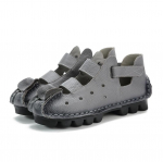 Suvised retro k&auml;sit&ouml;&ouml;na valmistatud ehtsast nahast naiste kingad Pehmed lamedad kingad &otilde;&otilde;nsad vabaaja naiste sandaalid 40