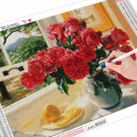 Teemantmaali lillede t&auml;is&uuml;mmargused teemanttikandid 5D pilt kivist teemant 20X30