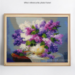 Teemantmaaling T&auml;is&uuml;mmargune lavendli mosaiik lille teemanttikandid ristpistes 20X30CM