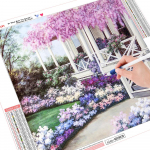 HUACAN 5D DIY t&auml;isruudu teemantmaal Romantiline aed Tikand Ristpistes Rhinestone Mosaiic Kodukaunistus Full Square 20*30 cm