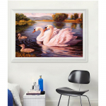 Tikand Ristpistes V&auml;rviline Luigepilt Kodukaunistamine Kingitus &Uuml;mar isetehtud kiviklibu teemantmaal 20X30CM