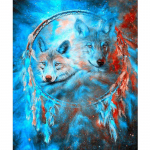 Teemanttikandid Maalimine Ristpistekomplektid Seinamosaiik Wolf Totem Kodukaunistuse kingitus 20X30CM