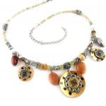 Les Tr&eacute;sors De Lily [D8927] - Collier Cr&eacute;ateur 'Sofia' Orange oranž