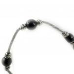 Les Tr&eacute;sors De Lily [K9371] - Bracelet Acier 'Chor&eacute;graphie' noir argent&eacute; 19 cm 9 mm must