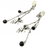 Les Tr&eacute;sors De Lily [P4631] - Clips Cr&eacute;ateur 'F&eacute;e Clochette' noir argent&eacute; - 85x20 mm must