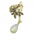 Les Tr&eacute;sors De Lily [P4902] - Disainer pross  Sissi  kuldne beež - 70x35 mm valge
