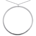 Altesse [Q3586] - Collier sautoir plaqu&eacute; argent 'Chor&eacute;graphie' argent&eacute; (rhodi&eacute;) - 75 cm- 5 cm (cercle) h&otilde;be