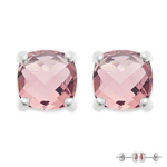 Les Tr&eacute;sors De Lily [Q4954] - Boucles Argent 'Sissi' rose blanc (rhodi&eacute;) - 6x6 mm Heleroosa
