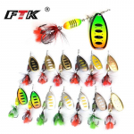 FTK 1tk Spinner Bait 7,5g 12g 17,5g Hard Spoon Bass Landid Metallist p&uuml;&uuml;gilant suleliste kolmikkonksudega haugip&uuml;&uuml;giks 003