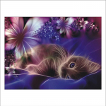 T&auml;ielik 5D-tehtud teemantmaal Helendav must kass printsess tikandid t&auml;ispistes ristpistes kodukaunistus k&auml;sitsi valmistatud kingitus 20x30cm