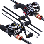 &Otilde;ngeritva ja -rulli komplekt 11+1BB Baitcasting Reel Bass Magevee Merevee V&auml;lisreisi kalastustarbed 1.8m&Left handle punane