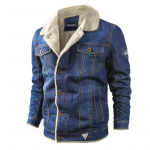 Meeste talvemood Kaubojakk Trendikas soe karusnahast vooder Denim Paks jope pealismantel Meeste teksajoped V&auml;lisr&otilde;ivad Meeste pluss br&auml;ndi Meeste riided 5XL helesinine v&auml;rv