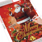 Teemantmaaling J&otilde;uluvana t&auml;isruudu/&uuml;mmarguse teemanttikandi m&uuml;&uuml;k Multifilm Mosaiik j&otilde;ulukingitus Full Round 20X30CM