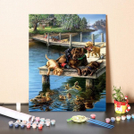 DIY maalid numbrite j&auml;rgi kunst Kodukaunistus l&otilde;uend Digitaalne &otilde;limaal Numbrid &otilde;limaal 40x50cm no frame