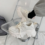 Fujin 7cm paksud tossud platvormkingad Wedge naistele vabaajajalatsid Hingavad suvekingad Naiste moed tossud kevadised 40 beež