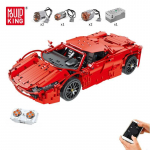 MOLD KING Tehnilised sportauto m&auml;nguasjad RC mootoriga MOC-1767 klotsid Punased &auml;mblikauto ehitusklotsid lastele j&otilde;ulukink punane