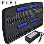 PALO LCD-ekraan nutikas kiirlaadija 48-pesaline 1,2 V AA AAA akulaadija 1,2 V AA AAA Ni-MH Ni-CD laetavate akude jaoks AU must