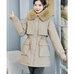 S&uuml;gis- ja talvine naiste &uuml;hev&auml;rviline eemaldatav Korea versiooni v&ouml;&ouml;koha kapuutsiga pirukas, et &uuml;letada paksenemine soe naiste jope, 5 v&auml;rvi M must