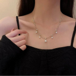 ANENJERY uus mood Kpop Pearl Choker kaelakee armas kahekihiline keti ripats naistele ehete t&uuml;drukute kingituste hulgim&uuml;&uuml;k kuld