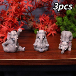 3 tk Mini loominguline jooga elevant kujukeste vaik, 3D k&auml;sit&ouml;&ouml;loomad, kaunistused, lauakaunistused, skulptuur kodu elutuppa kontorisse