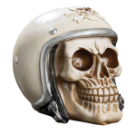 Les Tr&eacute;sors De Lily [R7047] - vaigust kasti kujuke  Skull  mootorrattakiiver - 15x13x12 cm beež