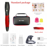 1 komplekt isetegemise pliiats 3D printimispliiats lastele Loomingulised harivad m&auml;nguasjad 3D-pliiatsid kandekotiga lastele j&otilde;ulus&uuml;nnip&auml;evakingitus punane