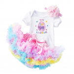 0-24M Lihav&otilde;ttep&uuml;ha V&auml;ikelapse Imiku Beebi T&uuml;drukute R&otilde;ivakomplektid Kirjatr&uuml;kiga Body, V&auml;rviline puhvis seelik Juuksepael, 3 tk. 59