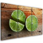 Kolmeosalise pildiga l&otilde;uendiprint Laim Fruit 60x40 roheline