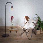 K&auml;sitsi valmistatud vintage Hairon Leather Lounge Butterfly Relax tugitool t&auml;ielikult kokkupandav 36 H x 24 W x 29.5 l pruun