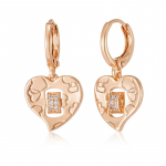Kinel Rose Gold Color Heart Dangle K&otilde;rvar&otilde;ngad Naistele Vintage tsirkoon ehted