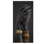 Must k&auml;si kuldsete ehetega l&otilde;uendimaalidega seinal plakatid ja tr&uuml;kised Aafrika kunst Kaasaegsed pildid Kodu seinakaunistuse taust 20x30cm