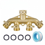 Messingist aiavooliku suunaja Tahke messingist vooliku liitmiku 3/4 vooliku liitmiku adapter 4 klapiga Ameerika aiavooliku liitmiku diverter 1set